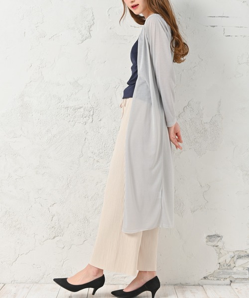 Felt-Maglietta（フェルトマリエッタ）の「UVケアロングカーディガン（カーディガン/ボレロ・レディース・ホワイト/ブラック/ネイビー/グレー・FREE）」の5枚目の写真