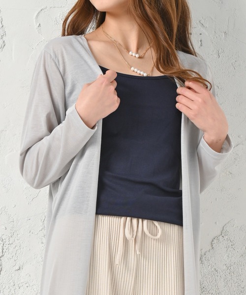 Felt-Maglietta（フェルトマリエッタ）の「UVケアロングカーディガン（カーディガン/ボレロ・レディース・ホワイト/ブラック/ネイビー/グレー・FREE）」の13枚目の写真