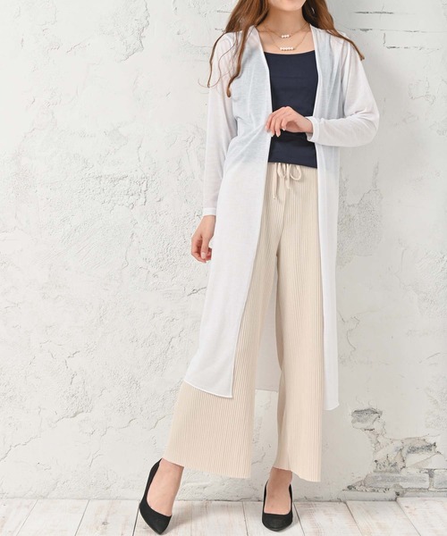 Felt-Maglietta（フェルトマリエッタ）の「UVケアロングカーディガン（カーディガン/ボレロ・レディース・ホワイト/ブラック/ネイビー/グレー・FREE）」の9枚目の写真