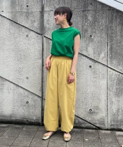 RODEO CROWNS WIDE BOWL（ロデオクラウンズワイドボウル）の「フレンチスリーブTシャツ（Tシャツ/カットソー・レディース・グリーン/ブラウン/ブラック/ホワイト・FREE）」の8枚目の写真