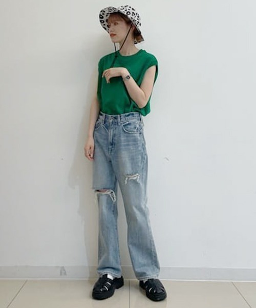 RODEO CROWNS WIDE BOWL（ロデオクラウンズワイドボウル）の「フレンチスリーブTシャツ（Tシャツ/カットソー・レディース・グリーン/ブラウン/ブラック/ホワイト・FREE）」の13枚目の写真