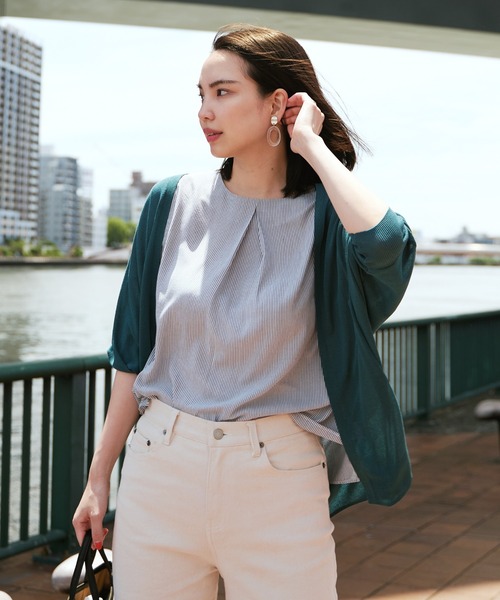 ikka（イッカ）の「ドルマンニットトッパーカーディガン（カーディガン/ボレロ・レディース・ブラック/グリーン/スモークグレー・S/M/L）」の11枚目の写真