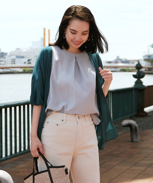 ikka（イッカ）の「ドルマンニットトッパーカーディガン（カーディガン/ボレロ・レディース・ブラック/グリーン/スモークグレー・S/M/L）」の12枚目の写真