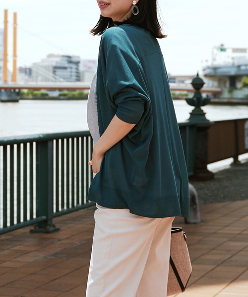 ikka（イッカ）の「ドルマンニットトッパーカーディガン（カーディガン/ボレロ・レディース・ブラック/グリーン/スモークグレー・S/M/L）」の14枚目の写真