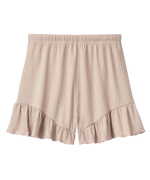 aimerfeel（エメフィール）の「【WEB限定】リブフリル ショートパンツ 3点セット（ルームウェア/パジャマ・レディース・プラム/チャコールグレー/ピンクベージュ/杢グレー/ピンク/ライトグリーン/サーモンピンク/グレイッシュブルー/パープル/オフホワイト/モカ・MEDIUM/LARGE）」の14枚目の写真