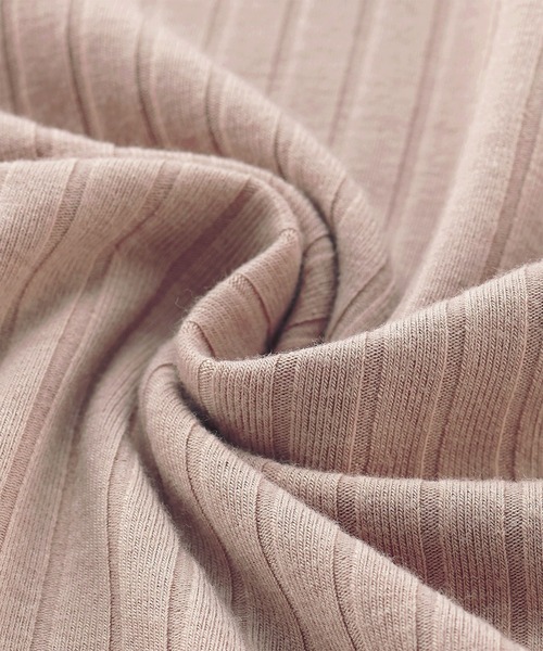 aimerfeel（エメフィール）の「【WEB限定】リブフリル ショートパンツ 3点セット（ルームウェア/パジャマ・レディース・プラム/チャコールグレー/ピンクベージュ/杢グレー/ピンク/ライトグリーン/サーモンピンク/グレイッシュブルー/パープル/オフホワイト/モカ・MEDIUM/LARGE）」の15枚目の写真