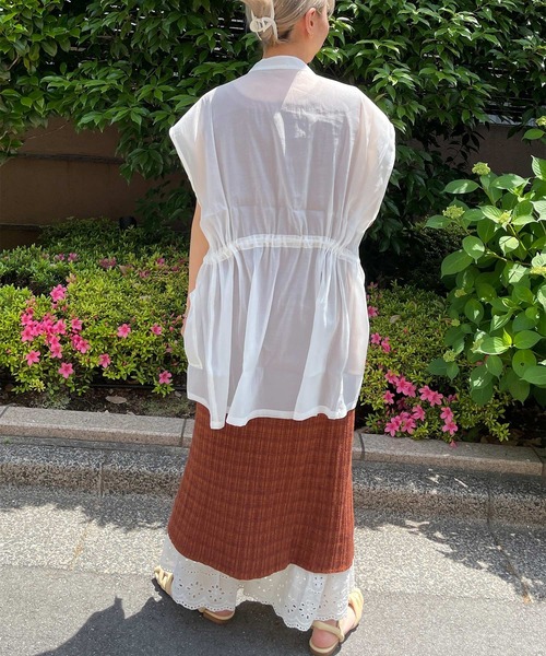 byYOUANCE(バイユアンス)の「シアーミリタリーベスト(ベスト・レディース・ホワイト/ブラック・FREE)」の7枚目の写真