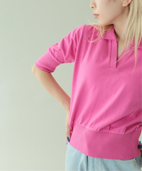 Oriens JOURNAL STANDARD(オリエンス ジャーナルスタンダード)の「ミニスキッパーポロシャツ(Tシャツ/カットソー・レディース・ピンク/グリーン/アイボリー・FREE)」の1枚目の写真