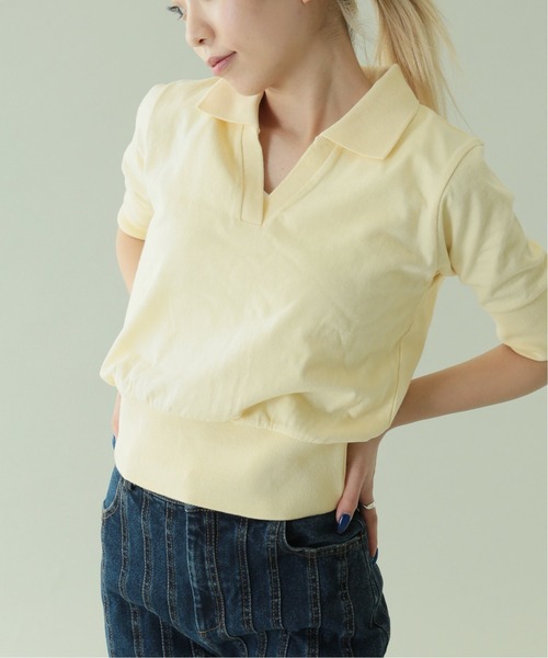 Oriens JOURNAL STANDARD(オリエンス ジャーナルスタンダード)の「ミニスキッパーポロシャツ(Tシャツ/カットソー・レディース・ピンク/グリーン/アイボリー・FREE)」の2枚目の写真
