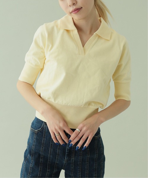 Oriens JOURNAL STANDARD(オリエンス ジャーナルスタンダード)の「ミニスキッパーポロシャツ(Tシャツ/カットソー・レディース・ピンク/グリーン/アイボリー・FREE)」の4枚目の写真
