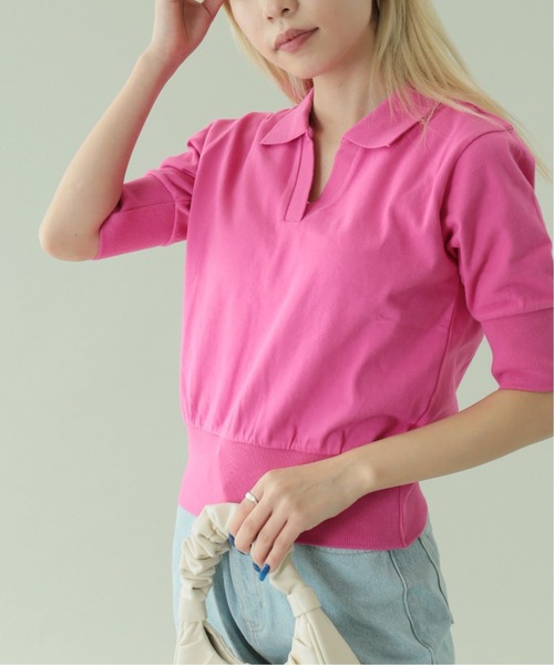 Oriens JOURNAL STANDARD(オリエンス ジャーナルスタンダード)の「ミニスキッパーポロシャツ(Tシャツ/カットソー・レディース・ピンク/グリーン/アイボリー・FREE)」の11枚目の写真