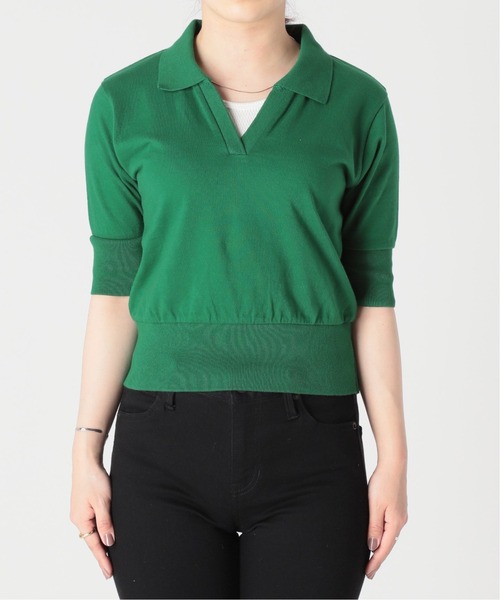 Oriens JOURNAL STANDARD(オリエンス ジャーナルスタンダード)の「ミニスキッパーポロシャツ(Tシャツ/カットソー・レディース・ピンク/グリーン/アイボリー・FREE)」の8枚目の写真