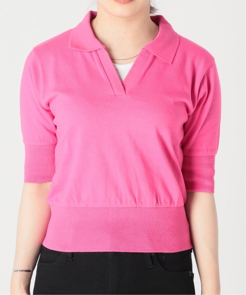 Oriens JOURNAL STANDARD(オリエンス ジャーナルスタンダード)の「ミニスキッパーポロシャツ(Tシャツ/カットソー・レディース・ピンク/グリーン/アイボリー・FREE)」の6枚目の写真