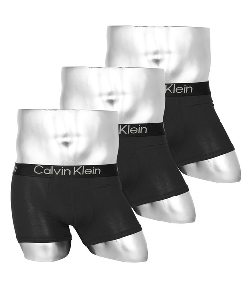 Calvin Klein メンズ カルバンクライン 3枚セット 男性 Eco Pure Modal Calvin ボクサーパンツ 男性 Klein カルバン クライン のファッション メンズ ボクサーパンツ 前閉じ ボクサーパンツ 下着
