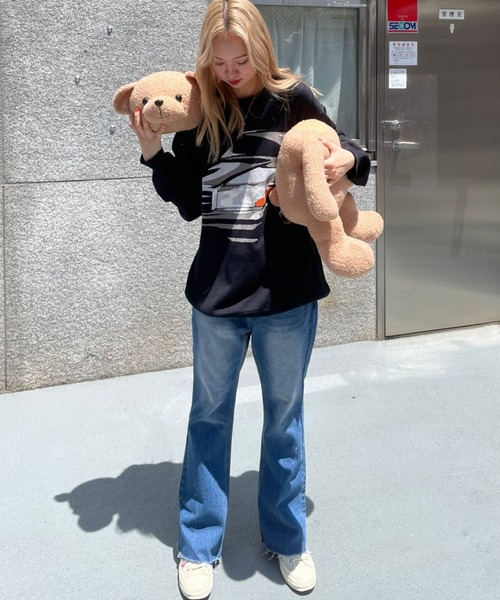 DANKE SCHON（ダンケシェーン）の「DankeSchon/ダンケシェーン/Flared pants/フレアパンツ（デニムパンツ・レディース・ブルー・SMALL/LARGE/MEDIUM）」の4枚目の写真