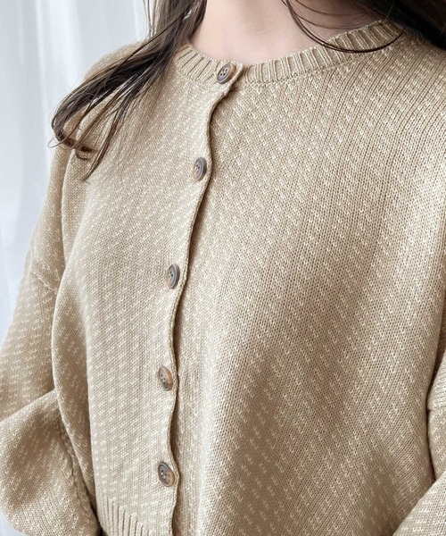 春のお出かけシーンに♪ジャガードニットカーディガンセットアップワンピース