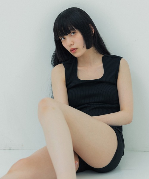 UNITED TOKYO（ユナイテッドトウキョウ）の「beautility　バックデザインタンク（Tシャツ/カットソー・レディース・インディゴブルー/ブラック/オフホワイト・FREE）」の16枚目の写真