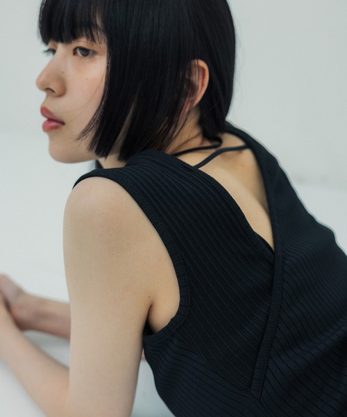 UNITED TOKYO（ユナイテッドトウキョウ）の「beautility　バックデザインタンク（Tシャツ/カットソー・レディース・インディゴブルー/ブラック/オフホワイト・FREE）」の10枚目の写真