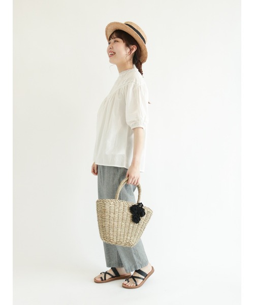 Samansa Mos2（サマンサ モスモス）の「切替レースブラウス（シャツ/ブラウス・レディース・ブラック/ブラウン/オフホワイト/ミント・ﾌﾘ-）」の8枚目の写真