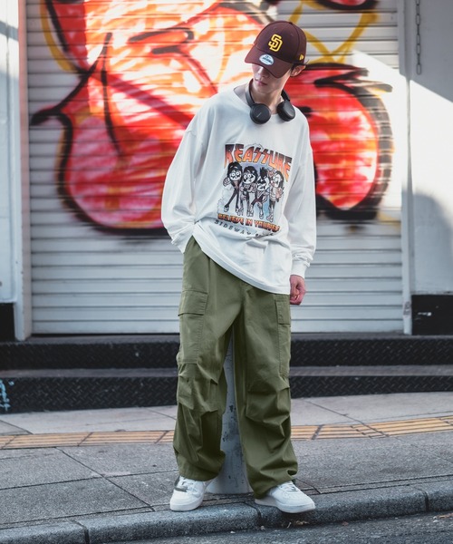 セール】【NULL】ワイド カーゴ ミリタリーパンツ（カーゴパンツ