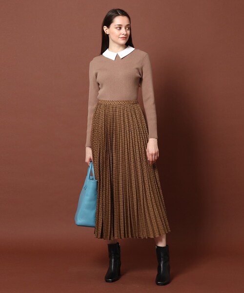 DRESSTERIOR(ドレステリア)の「◆小紋プリントプリーツスカート(スカート・レディース・ブラウン系1・40/38/36/34)」の12枚目の写真