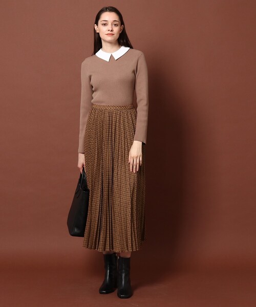 DRESSTERIOR(ドレステリア)の「◆小紋プリントプリーツスカート(スカート・レディース・ブラウン系1・40/38/36/34)」の5枚目の写真