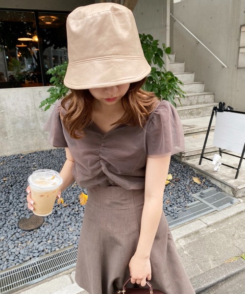 one after another NICE CLAUP(ワンアフターアナザーナイスクラップ)の「【2022AWアイテム】フェイクレザークローシュハット(ハット・レディース・ブラウン/ダークブラウン/ベージュ・FREE)」の4枚目の写真