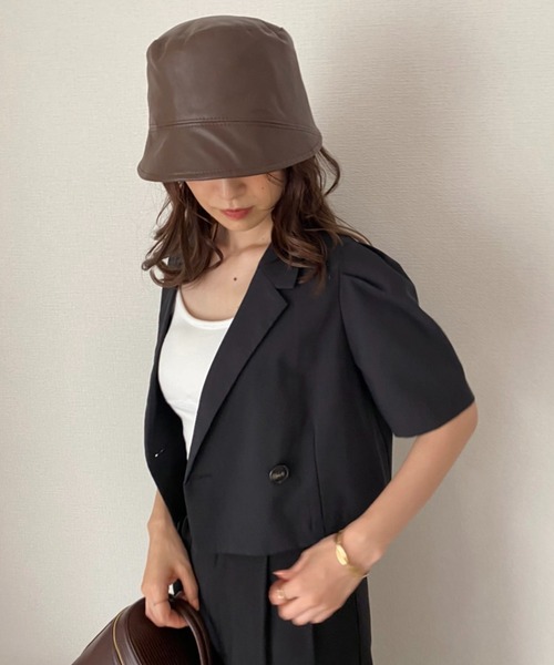 one after another NICE CLAUP(ワンアフターアナザーナイスクラップ)の「【2022AWアイテム】フェイクレザークローシュハット(ハット・レディース・ブラウン/ダークブラウン/ベージュ・FREE)」の6枚目の写真