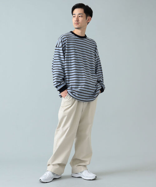 BEAMS コットンレーヨン ボーダー ロングスリーブ Tシャツ BEAMS（ビームス）の「BEAMS / コットンレーヨン ボーダー