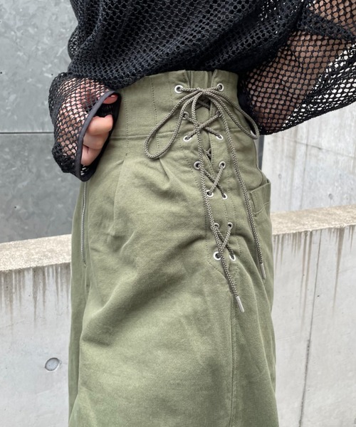 CIAOPANIC(チャオパニック)の「【CPC SCAMP】M-51 レースアップカーゴパンツ(カーゴパンツ・レディース・ホワイト/ベージュ/カーキ・SMALL/MEDIUM)」の3枚目の写真