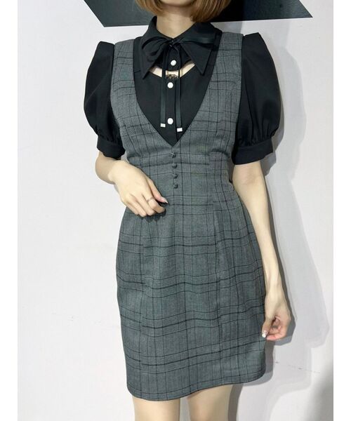 EATME（イートミー）の「BACKリボンジャンスカ（ジャンパースカート・レディース・ベージュ/ブラック/その他1・MEDIUM/SMALL）」の3枚目の写真