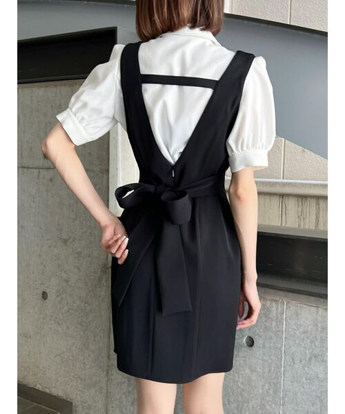 EATME（イートミー）の「BACKリボンジャンスカ（ジャンパースカート・レディース・ベージュ/ブラック/その他1・MEDIUM/SMALL）」の2枚目の写真