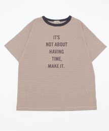 Samansa Mos2 | フロッキープリントボーダーTシャツ(Tシャツ/カットソー)