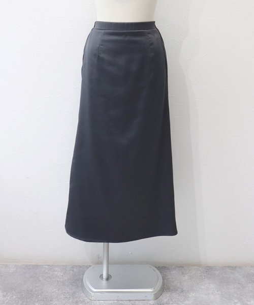 Pierrot(ピエロ)の「サテンナロースカート ロング丈(スカート・レディース・ブラック/イエロー/ベージュ系その他/スモークピンク/チャコール・M/L)」の17枚目の写真