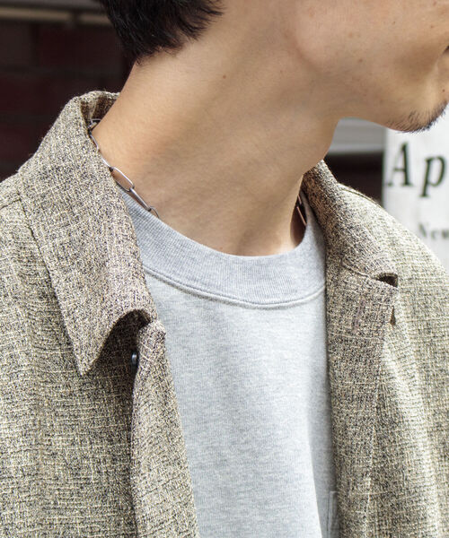 GLOSTER（グロスター）の「【GLOSTER/グロスター】ツイードパナマミリタリービッグシャツ オーバーシルエット（シャツ/ブラウス・メンズ・ブラック/ベージュ/オリーブ・M/L/S）」の8枚目の写真