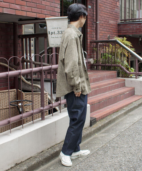 GLOSTER（グロスター）の「【GLOSTER/グロスター】ツイードパナマミリタリービッグシャツ オーバーシルエット（シャツ/ブラウス・メンズ・ブラック/ベージュ/オリーブ・M/L/S）」の17枚目の写真