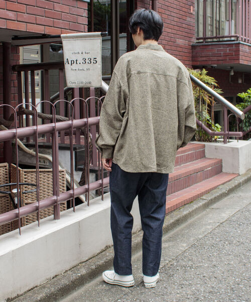 GLOSTER（グロスター）の「【GLOSTER/グロスター】ツイードパナマミリタリービッグシャツ オーバーシルエット（シャツ/ブラウス・メンズ・ブラック/ベージュ/オリーブ・M/L/S）」の18枚目の写真