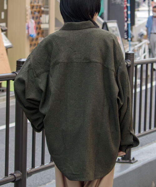 GLOSTER（グロスター）の「【GLOSTER/グロスター】ツイードパナマミリタリービッグシャツ オーバーシルエット（シャツ/ブラウス・メンズ・ブラック/ベージュ/オリーブ・M/L/S）」の21枚目の写真