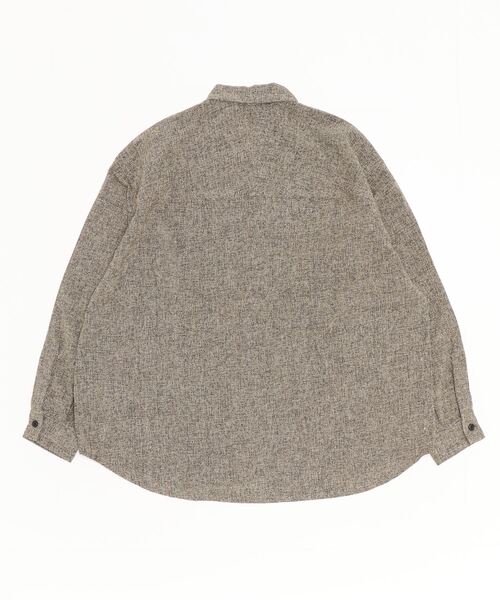 GLOSTER（グロスター）の「【GLOSTER/グロスター】ツイードパナマミリタリービッグシャツ オーバーシルエット（シャツ/ブラウス・メンズ・ブラック/ベージュ/オリーブ・M/L/S）」の7枚目の写真