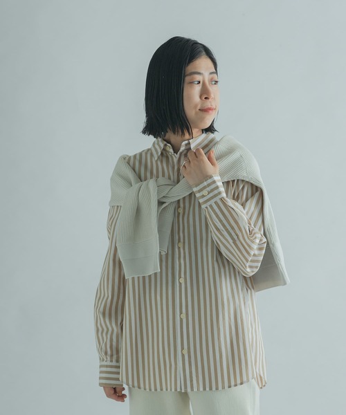 FORK&SPOON（フォークアンドスプーン）の「FORK&SPOON　ロンドンストライプシャツ（シャツ/ブラウス・レディース・ベージュ/ブルー・1）」の12枚目の写真
