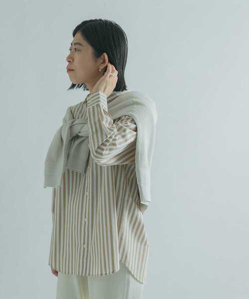 FORK&SPOON（フォークアンドスプーン）の「FORK&SPOON　ロンドンストライプシャツ（シャツ/ブラウス・レディース・ベージュ/ブルー・1）」の22枚目の写真