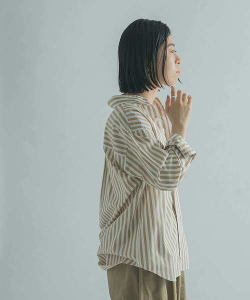 FORK&SPOON（フォークアンドスプーン）の「FORK&SPOON　ロンドンストライプシャツ（シャツ/ブラウス・レディース・ベージュ/ブルー・1）」の16枚目の写真