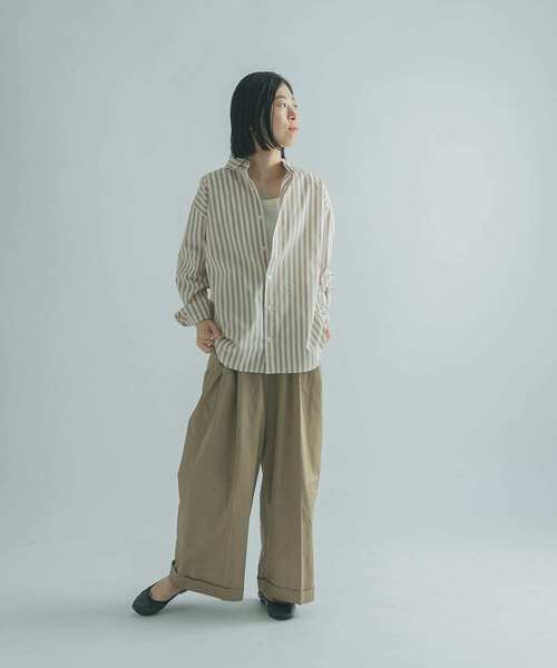 FORK&SPOON（フォークアンドスプーン）の「FORK&SPOON　ロンドンストライプシャツ（シャツ/ブラウス・レディース・ベージュ/ブルー・1）」の13枚目の写真