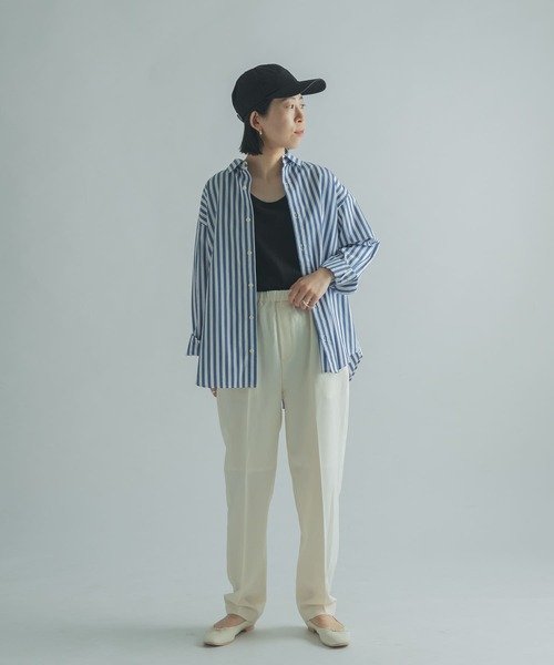 FORK&SPOON（フォークアンドスプーン）の「FORK&SPOON　ロンドンストライプシャツ（シャツ/ブラウス・レディース・ベージュ/ブルー・1）」の10枚目の写真