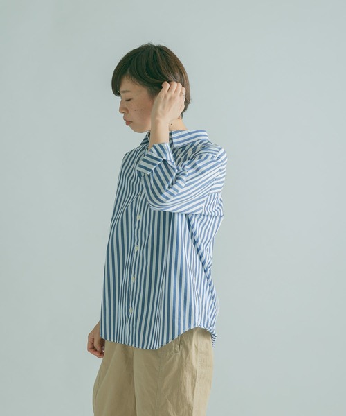 FORK&SPOON（フォークアンドスプーン）の「FORK&SPOON　ロンドンストライプシャツ（シャツ/ブラウス・レディース・ベージュ/ブルー・1）」の14枚目の写真