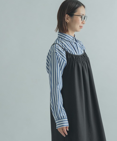 FORK&SPOON（フォークアンドスプーン）の「FORK&SPOON　ロンドンストライプシャツ（シャツ/ブラウス・レディース・ベージュ/ブルー・1）」の5枚目の写真