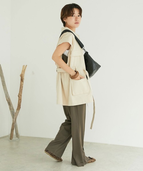 Doux archives（ドゥアルシーヴ）の「スイッチスリーブミリタリージャケット（ミリタリージャケット・レディース・チャコールグレー/ベージュ/カーキ・FREE）」の20枚目の写真