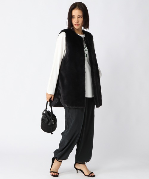 BARNYARDSTORM（バンヤードストーム）の「BARNYARDSTORM / ファーベスト（ブルゾン・レディース・ブラック/ブラウン・1/0）」の3枚目の写真