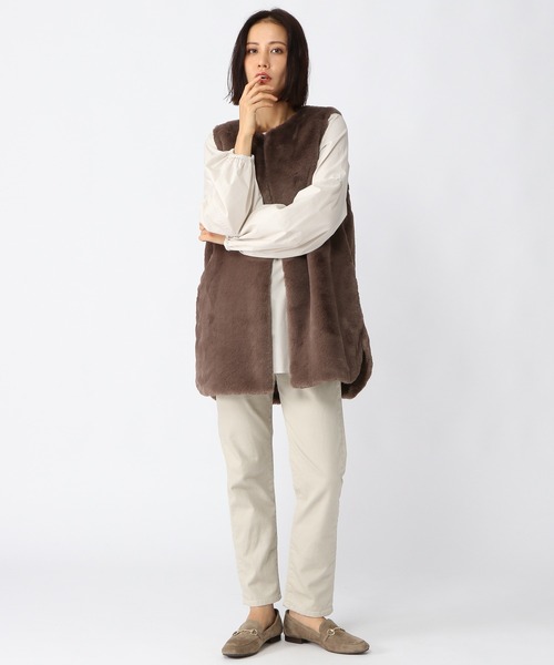 BARNYARDSTORM（バンヤードストーム）の「BARNYARDSTORM / ファーベスト（ブルゾン・レディース・ブラック/ブラウン・1/0）」の4枚目の写真