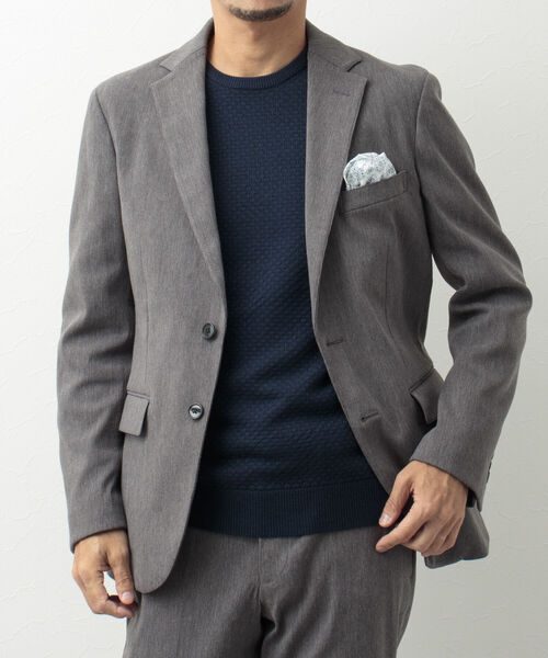NOLLEY'S goodman(ノーリーズグッドマン)の「サーモウォーカー セットアップジャケット(※保温性抜群のストレッチ素材)(テーラードジャケット・メンズ・ネイビー/グレー/ブルー・S/M/L/XL)」の2枚目の写真